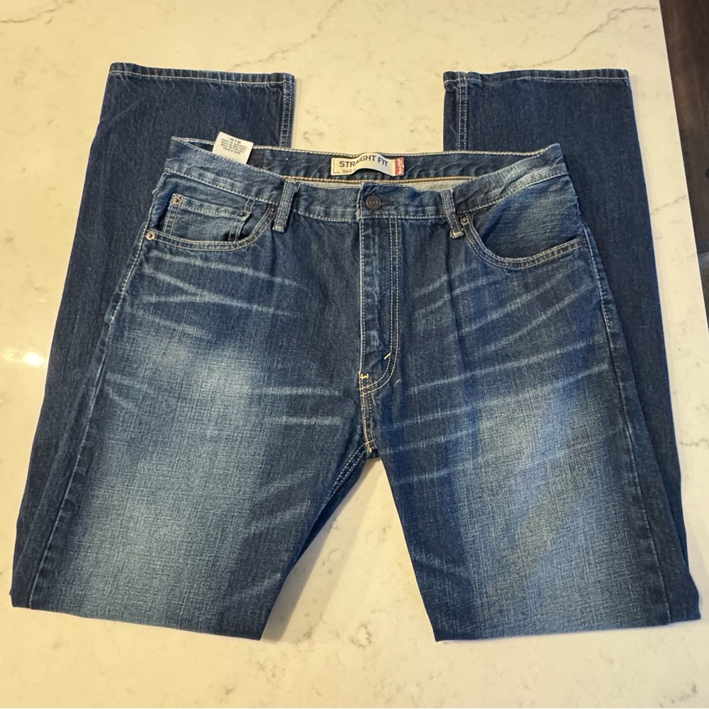 Levi's 505 Men's Blue Straight Jeans - Fade Detail 36X34